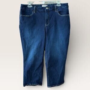 Chicos Stretch Denim Capri Size 2 Large 12-14 Casual Minimalist Jegging